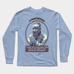 Confucius Portrait and Quote Long Sleeve T-Shirt